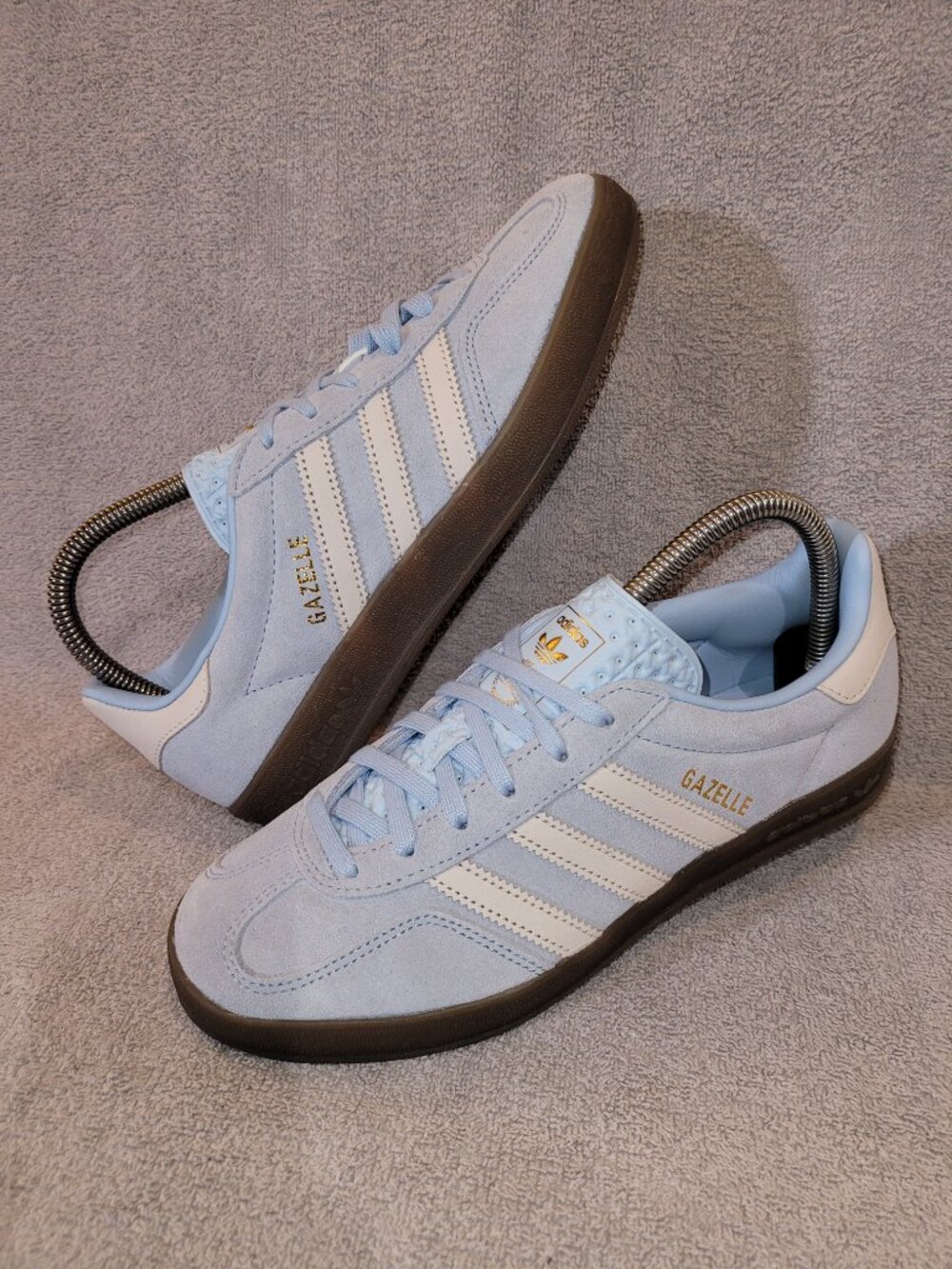 Adidas Gazelle Women's Size 7 Sky Blue White Tan Gum Sneakers JI2717 (#2471) - Picture 8 of 16
